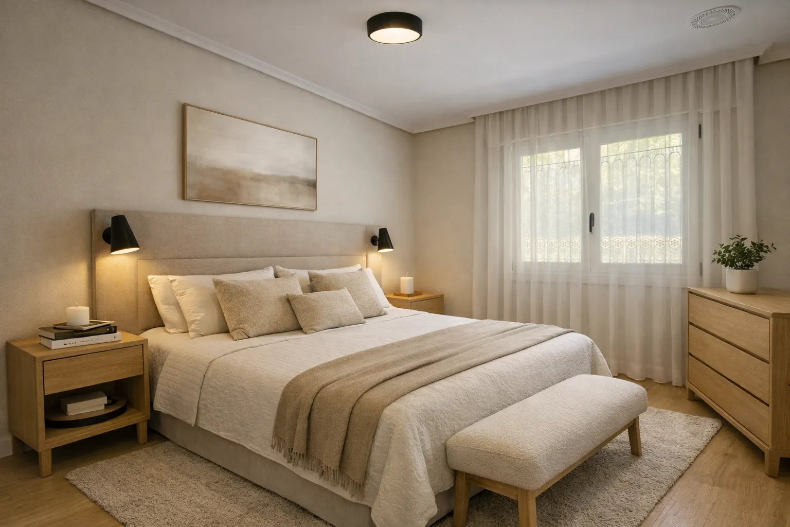 Dormitorio reformado con IA