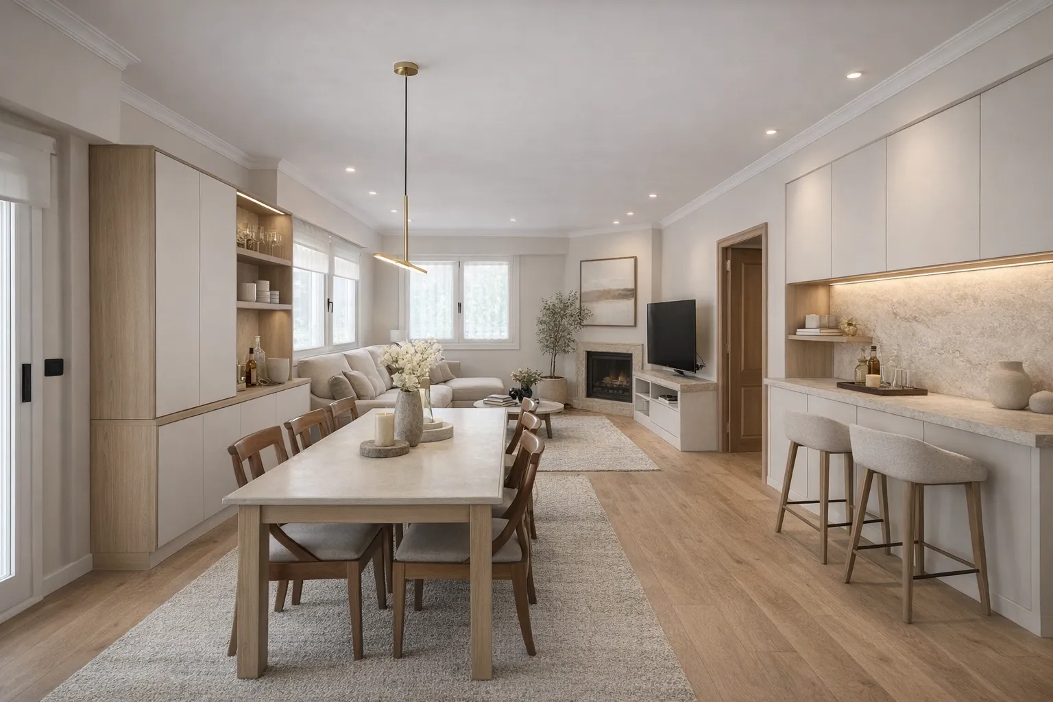 Salón reformado con IA